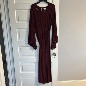 Cato Elegant Burgundy with Gold Studs Jumpsuit